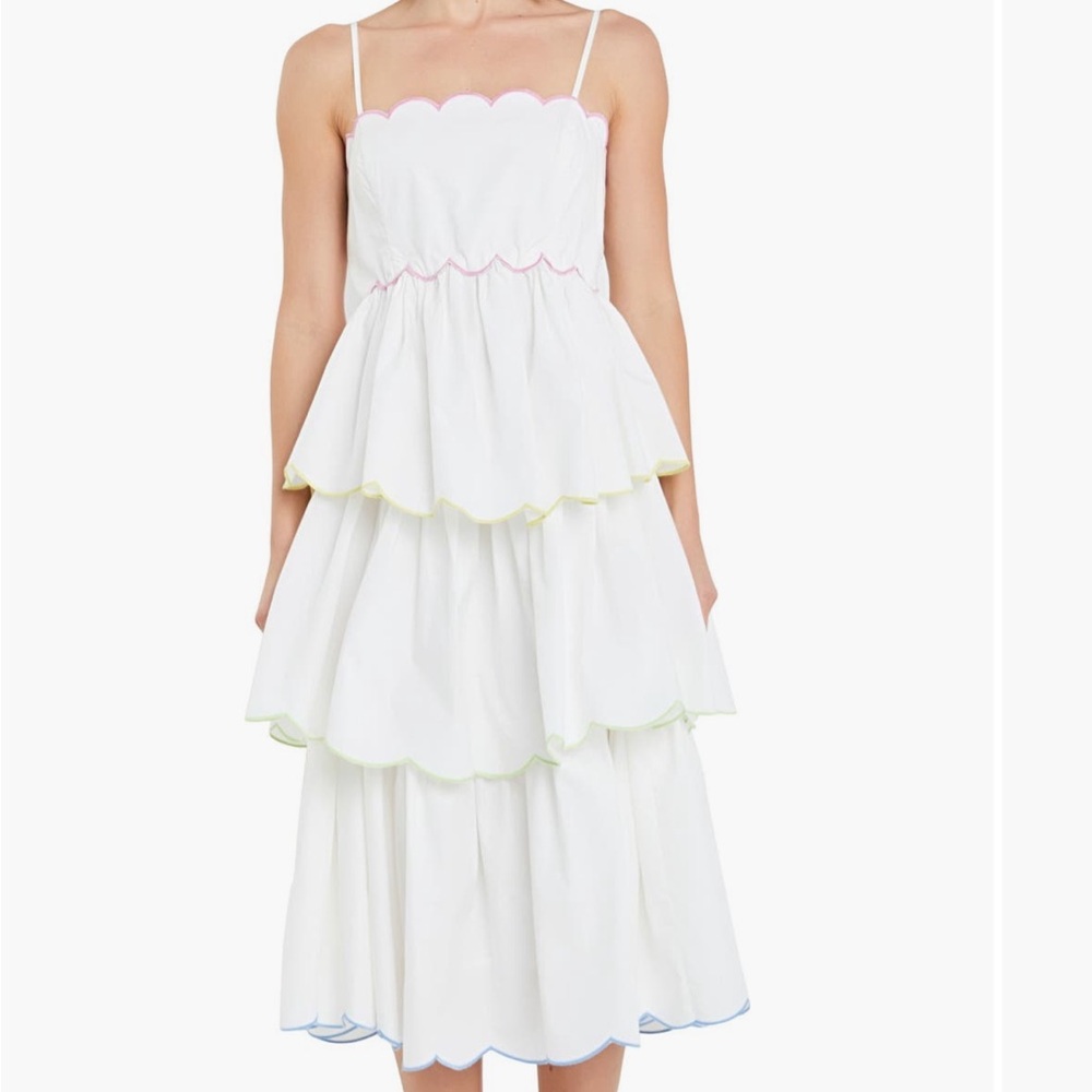English Factory Scallop Tiered Dress - L